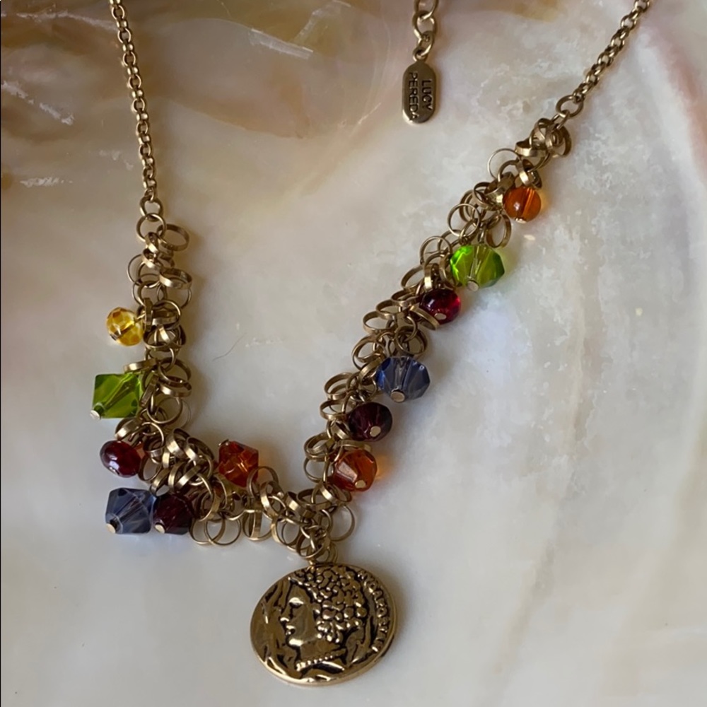 2/$15 Lucy Pereda coin bead charm necklace